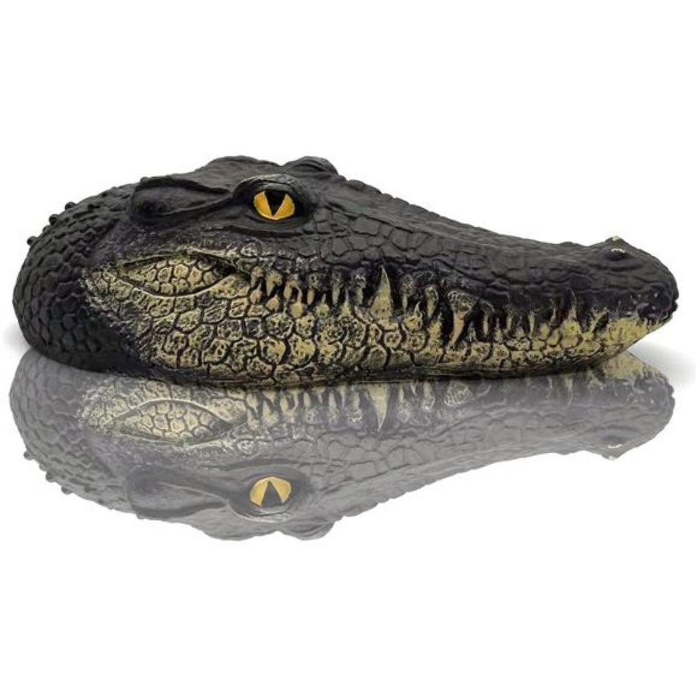 12.59 Inches Alligator Head Decor, Yard Outdoor Garden Pond Decoration,